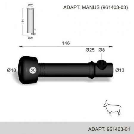 Sachet 2 manchons caoutchouc brebis adaptable Delaval - D403EL - Sachet 2 manchons Extra Liner caoutchouc brebis adaptable Delaval (Corr. 96140301)