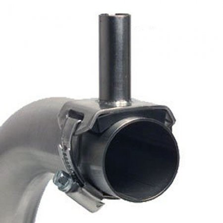 Prise à lait inox avec collier entrée droite - 20074 - Prise à lait inox avec collier entrée droite d.14-16mm pour tube 31/50mm