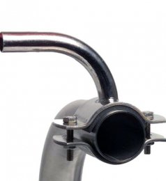 Prise à lait inox fixation boulons entrée coudée 90°