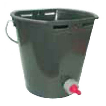 Seaux pour agneaux avec tétines courtes et pièces détachées - 1456 - Seau plastique 8L 1 tétine courte agneaux