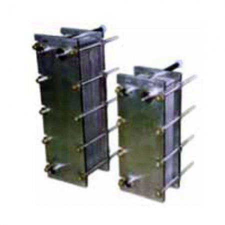 Echangeur de chaleur inox à plaques - 221082 - Echangeur de chaleur inox 19 plaques/lait 950L par h/eau 2750L par h