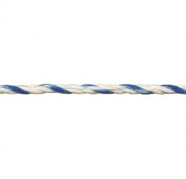 Corde nylon blanc/bleu d.6,5mm avec 6 fils conducteurs inox d.0,20mm