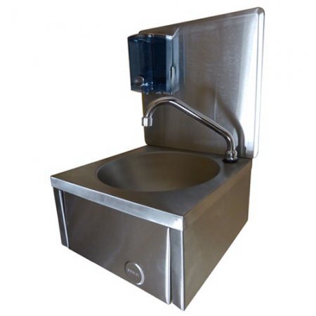 Lave-mains inox cde b.poussoir - 12247 - Lave-mains inox cde b.poussoir