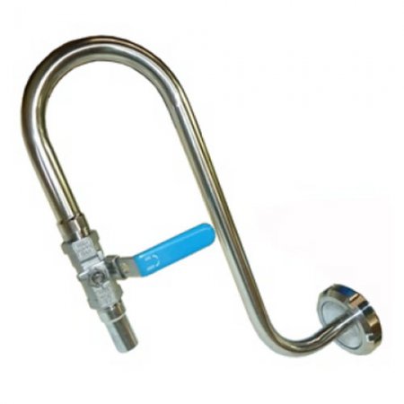 Ecrou SMS avec col de cygne et vanne 1/4 - 221442 - Ecrou SMS pour tube d.51 avec col de cygne et vanne 1/4