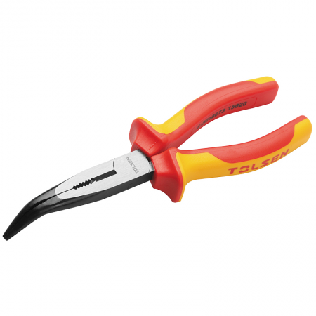 Pince bec coudé isolée Tolsen - 13407 - Pince bec coudé isolée 160mm Tolsen