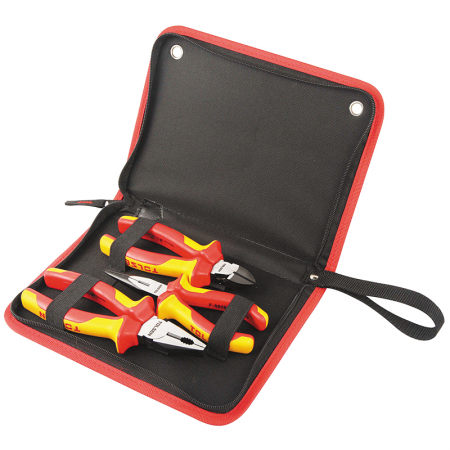 Kit 3 pinces isolées 1000V VDE Tolsen - 13402 - Kit 3 pinces isolées 1000V VDE Tolsen