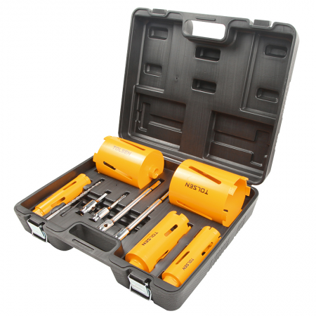 kit 5 scies cloches diamant - qualité industrielle Tolsen - 13452 - kit 5 scies cloches diamant - qualité industrielle