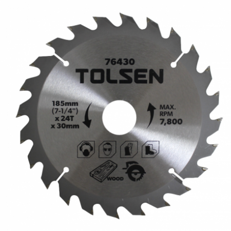 lame pour scie circulaire 185mm 24T Tolsen - 13462 - lame pour scie circulaire 185mm 24T