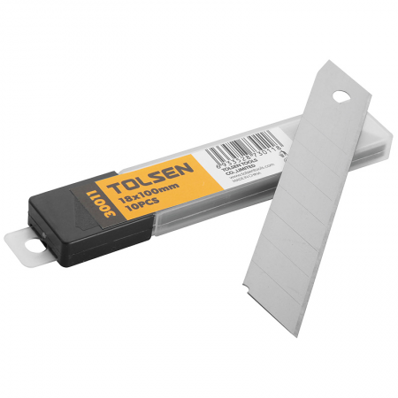 Jeu de 10 lames cutter 18x100mm Tolsen - 13441 - Jeu de 10 lames cutter 18x100mm Tolsen