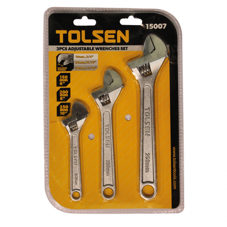 Kit 3 clés à molette Tolsen - 13695 - Kit 3 clés à molette Tolsen