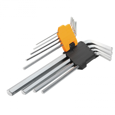 Jeu 9 clés Hex. longues Tolsen - 13722 - Jeu 9 clés Hex. longues Tolsen