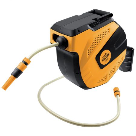 Enrouleur de tuyau arrosage automatique dévidoir 15m Tolsen - 13827 - Enrouleur de tuyau arrosage automatique dévidoir 15m Tolsen