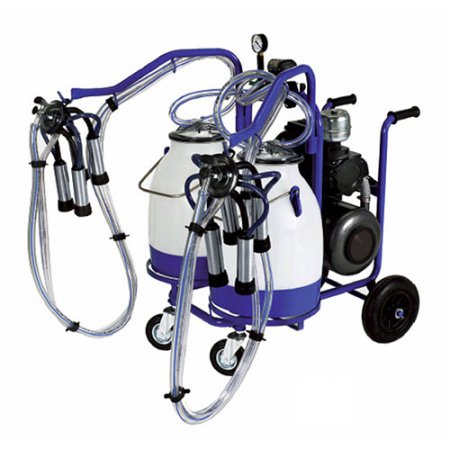 Chariot de traite pour vaches 2 pots PVC 2 faisceaux - 221580 - Chariot de traite pour vaches 2 pots PVC 2 faisceaux