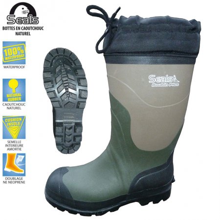 Bottes Seals Boubin Plus noir/vert à lacet - 13972 - Bottes Seals Boubin Plus noir/vert à lacet - Taille 39