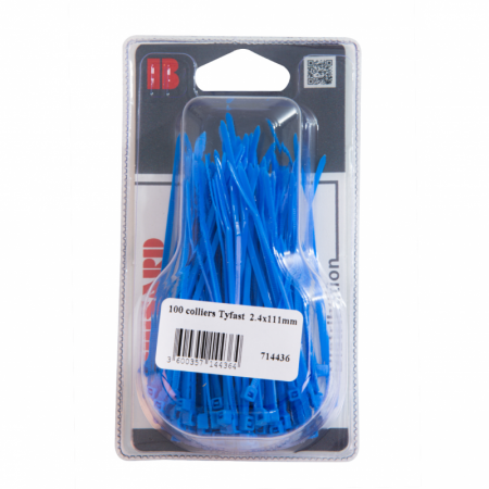 Collier de serrage 2,4x111mm bleu UV - 100 pièces - 14270 - Collier de serrage 2,4x111mm bleu UV - 100 pièces