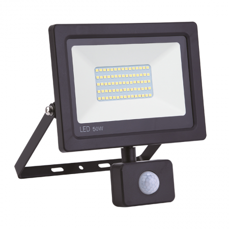 Projecteur Led extra plat noir avec détecteur 50W 4000LM - 14633/3 - Projecteur Led extra plat noir avec détecteur 50W 4000LM prix pièce/par 3 mini