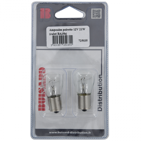 Ampoule poirette 12V 21W Lumitrack sous blister / lot de 2 - 14886 - Ampoule poirette 12V 21W Lumitrack sous blister / lot de 2