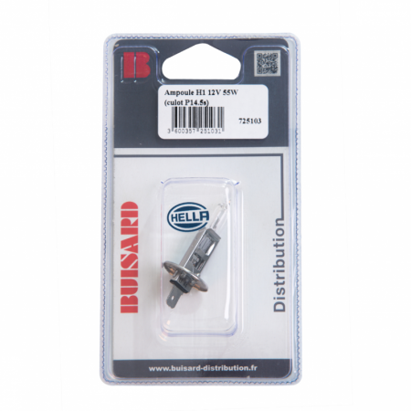 Ampoule H1 12V 55W Hella sous blister / à l'unité - 14913 - Ampoule H1 12V 55W Hella sous blister / à l'unité