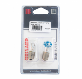 Ampoule poirette 12V 21W Hella sous blister / lot de 2