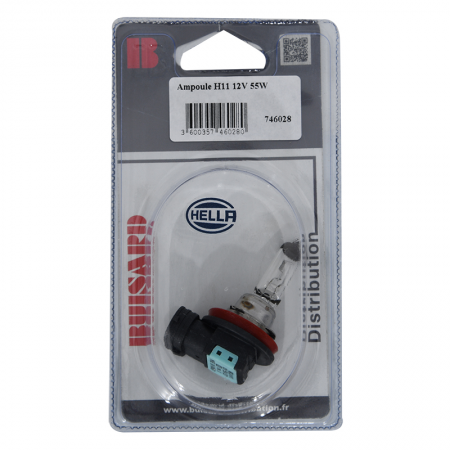 Ampoule H11 12V 55W Hella sous blister / à l'unité - 14920 - Ampoule H11 12V 55W Hella sous blister / à l'unité