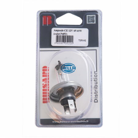 Ampoule CE 12V 45/40W Hella sous blister / à l'unité - 14921 - Ampoule CE 12V 45/40W Hella sous blister / à l'unité