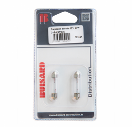 Ampoule navette 12V 10W Lumitrack sous blister / lot de 2
