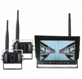 Kit rétrovision Multivision Visiotrack 2 caméras sans fil HD 120° écran 7"