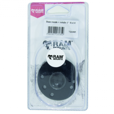 Base ronde + rotule d.1" RAM sous blister / à l'unité - 15026 - Base ronde + rotule d.1" RAM sous blister / à l'unité