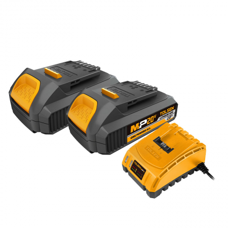 Kit 2 batteries et 1 chargeur 2.0 AH 20V Tolsen - 15188 - Kit 2 batteries et 1 chargeur 2.0 AH 20V Tolsen