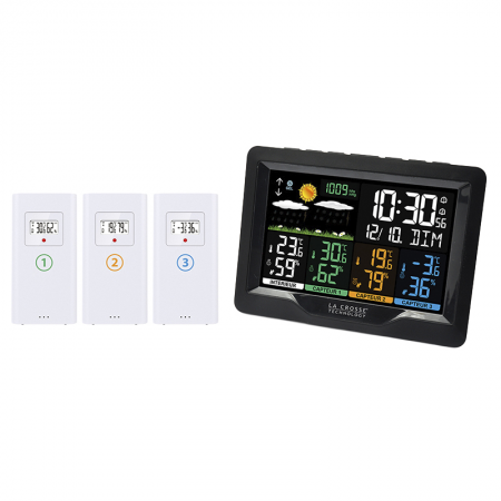 Station météo couleur avec prévision et 3 capteurs - 15197 - Station météo couleur avec prévision et 3 capteurs