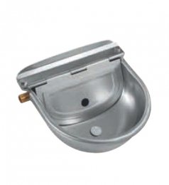 Abreuvoir inox 2,5L pour bovins/équins avec valve flottante laiton+PVC G 1/2"