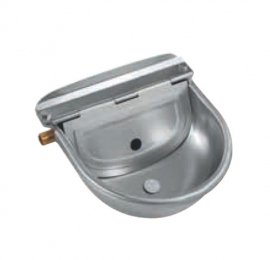 Abreuvoir inox 2,5L pour bovins/équins avec valve flottante laiton+PVC G 1/2"