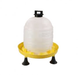 Abreuvoir à siphon plastique blanc/jaune pour poulets 15L