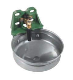 Abreuvoir inox et fonte 5L pour bovins/équins avec valve tube G 1/2"