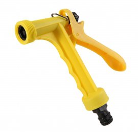 Pistolet à pression en plastique jaune avec réglage et raccord rapide